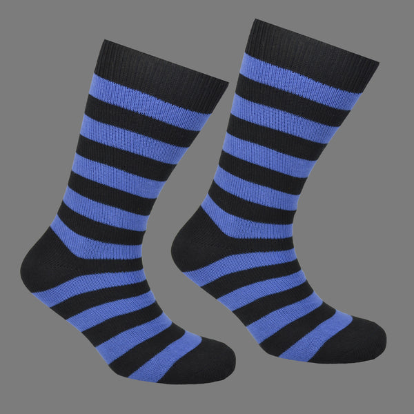 Blakc and Blue Striped Socks
