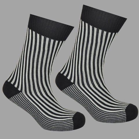 Black and White perpendicular socks grey background