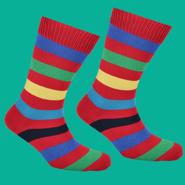 Men's Red Striped Socks