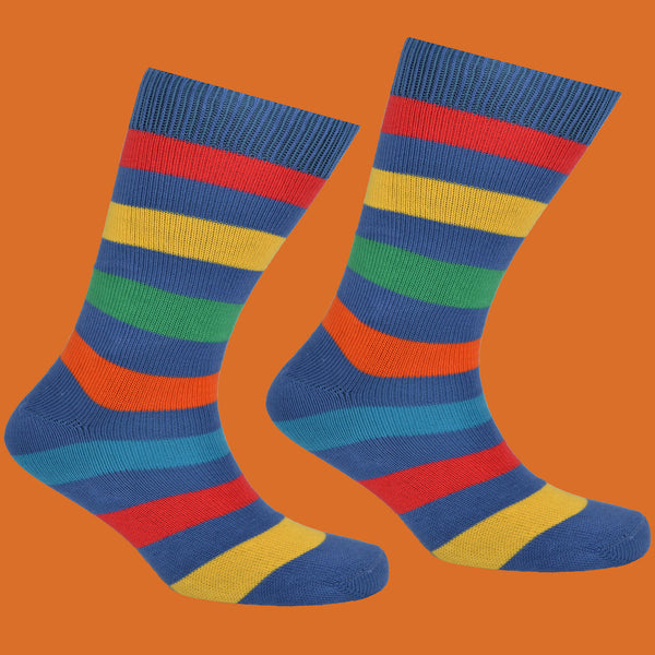 Cornflower Blue Striped Socks