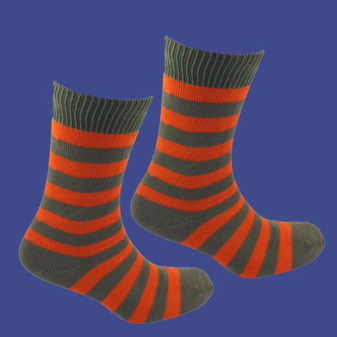 Men's Denbigh Stripe Socks - Petrol/Tango