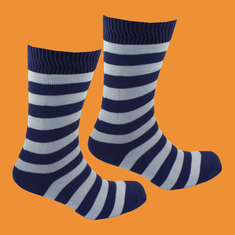 Men's Denbigh Stripe Socks - Navy/Aqua