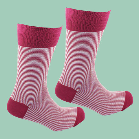 Men's Elgin Socks - Plum/Ecru