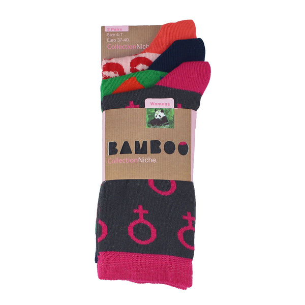 Women's 100% Bamboo Feminine Socks - 3 pack