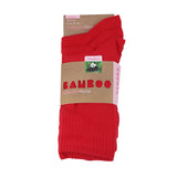 Women's 100% Bamboo Red Ribbed Socks - 3 pack