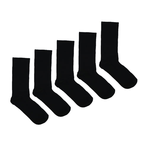 Women's 100% Bamboo Plain Black Socks - 5 Pack