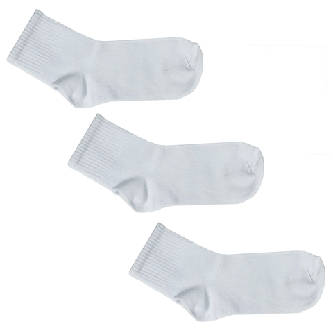 Women's 100% Bamboo Short Socks - Plain White