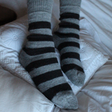 Women's Alpaca Denbigh Stripe Socks - Black/Grey