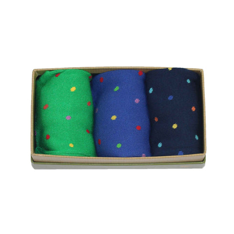 Men's Bamboo Sock Gift Box - Navy Small Dot Socks