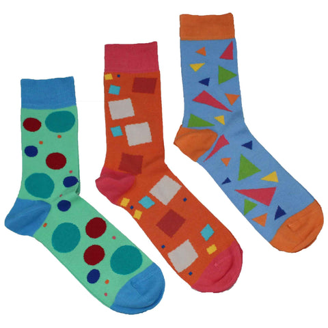 MEN'S 100% BAMBOO - SHAPES SOCKS - 3 PACK