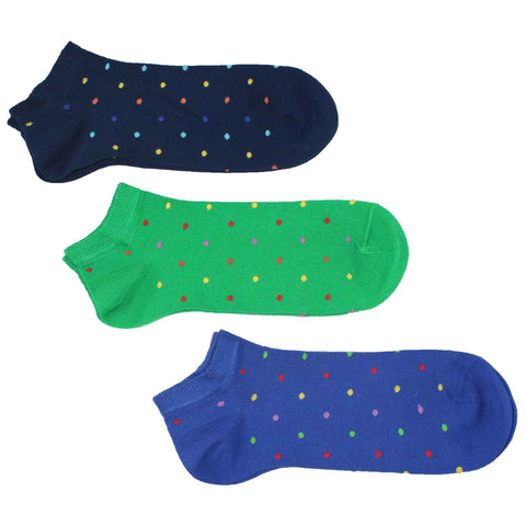 Men's 100% Bamboo Trainer Socks - Navy Small Dot