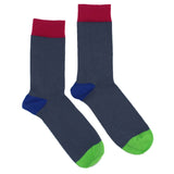 MEN'S 100% BAMBOO PLAIN SOCKS - Denim Mix - 5 PAIR PACK
