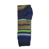 MEN'S 100% BAMBOO PLAIN SOCKS - Denim Mix - 5 PAIR PACK