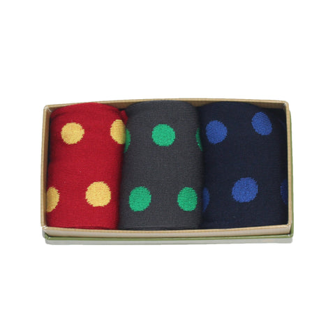 Men's Bamboo Sock Gift Box - Large Dots