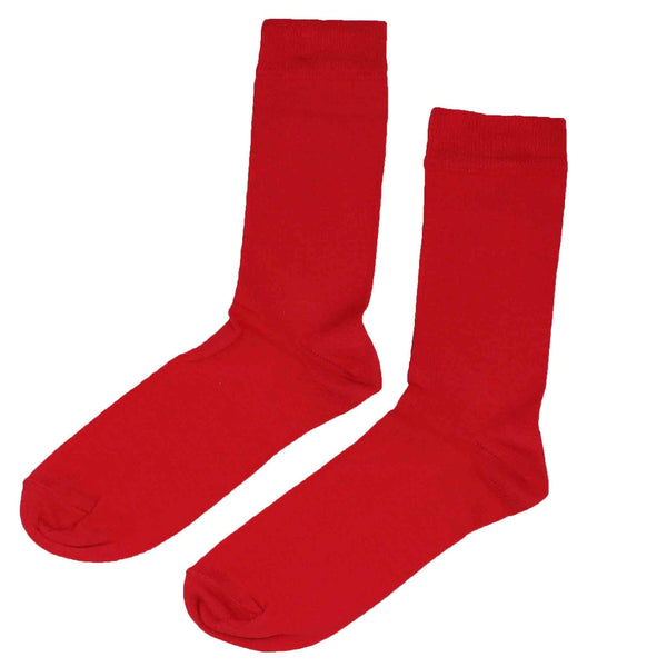 MEN'S 100% BAMBOO PLAIN SOCKS - RED MIX - 5 PAIR PACK
