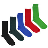MEN'S 100% BAMBOO PLAIN SOCKS - PEA MIX - 5 PAIR PACK