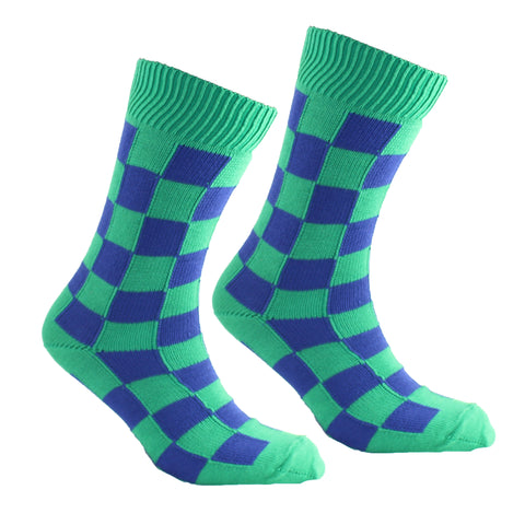 Green and Blue Square Socks