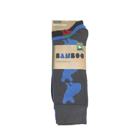 MEN'S 100% BAMBOO - BULL DOG SOCKS - 3 PACK