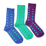 MEN'S 100% BAMBOO Funky Large Dots SOCKS - 3 PACK