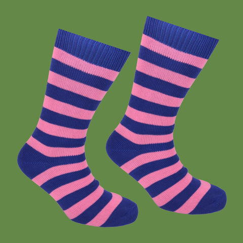 Blue and Pink Thick Stripe Socks