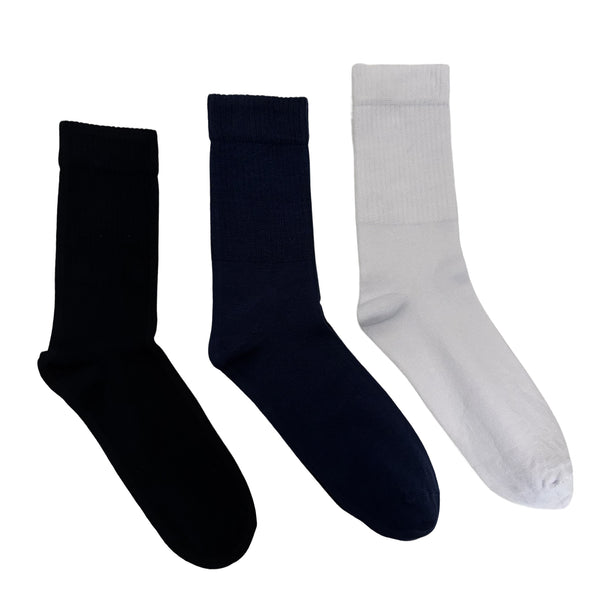 MEN'S 100% BAMBOO SOCKS - Plain Ribbed 3 PACK