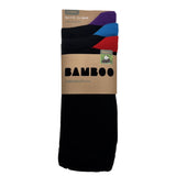 MEN'S 100% BAMBOO SOCKS - Ribbed Colourful Heel+Toe 3 PACK