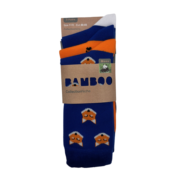 MEN'S 100% BAMBOO SOCKS - Fantastic Mr Fox 3 PACK