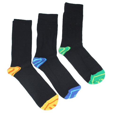Men's Cotton Socks - Heel/Toe - Colourful Heel