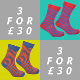 Men's Ladbroke Stripe Socks - Narvik/Tango