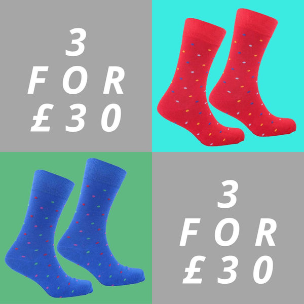 Men's Colville Dot Socks - Red