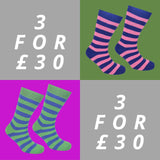 Men's Denbigh Stripe Socks - Pea/Royal