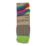 MEN'S 100% BAMBOO PLAIN SOCKS - MYRIAD PRINTS - 5 PAIR PACK