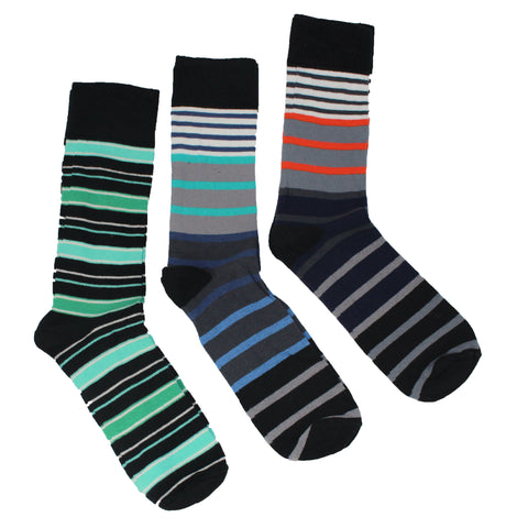 Men's Cotton Socks - Dark Multi Stripe