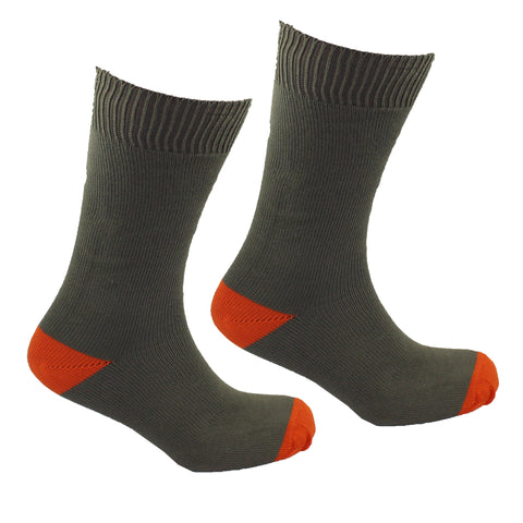 Men's Bassett Heel Socks - Sage/Tango