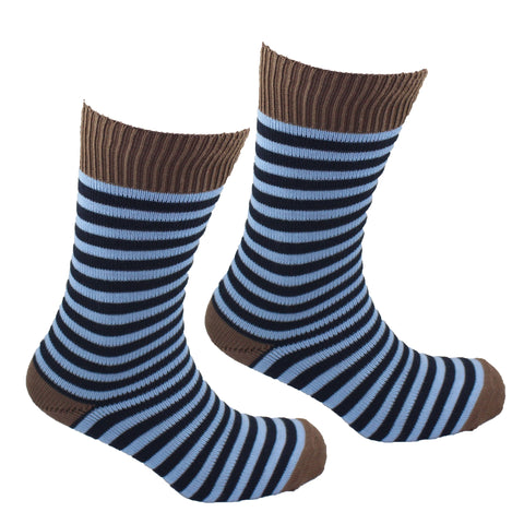 Beige and Blue striped socks