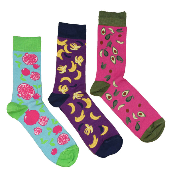 MEN'S 100% BAMBOO FRUITS SOCKS - 3 PACK