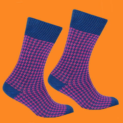 Men's Portland Sock - Denim/Pink