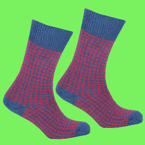 Men's Portland Sock - Denim Marl/Red