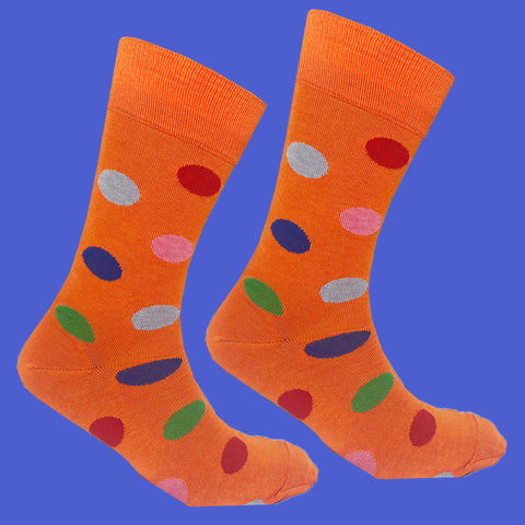 Men's Portobello Dot Socks - Tango