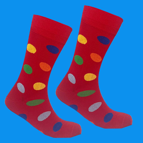 Men's Portobello Dot Socks - Red