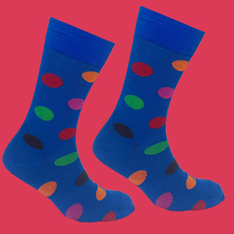 Men's Portobello Dot Socks - Royal
