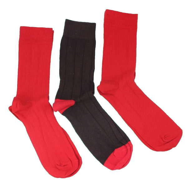 Men's Cotton Socks - Red/Brown