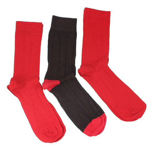 Men's Cotton Socks - Red/Brown