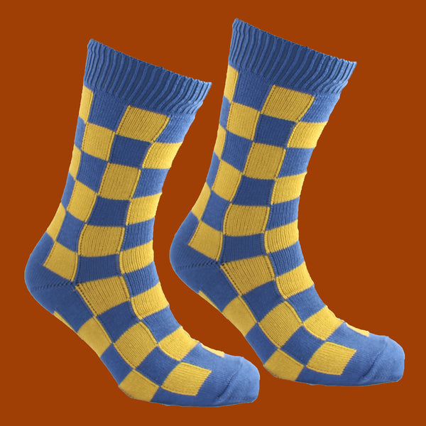 Light and Yellow Check Socks
