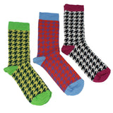 Women's 100% Bamboo Houndstooth Socks - 3 pack