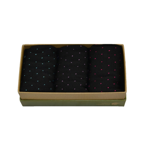 Men's 100% Bamboo Gift Box Pin Dot Socks