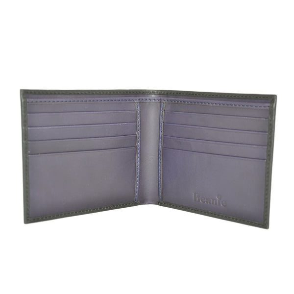 100% Leather Wallet Black and Purple