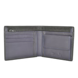 100% Leather Wallet with Coin Purse Black and Purple