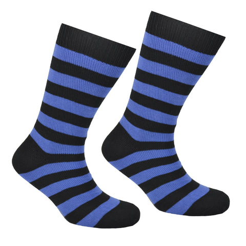 Cotton Striped Socks Black and Blue