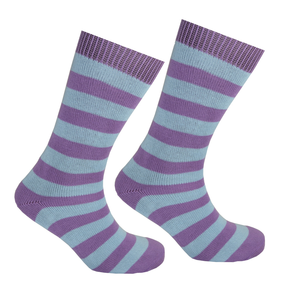 Men's Violet and Bright Lavender Striped Socks